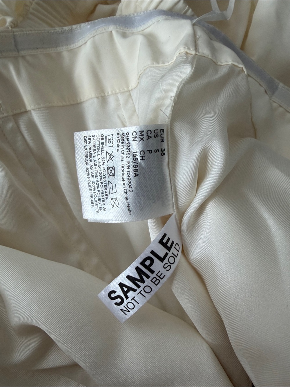 H&M STUDIO Cream Full-Length Women's Skirt and matching cropped tube top - Picture 9 of 15
